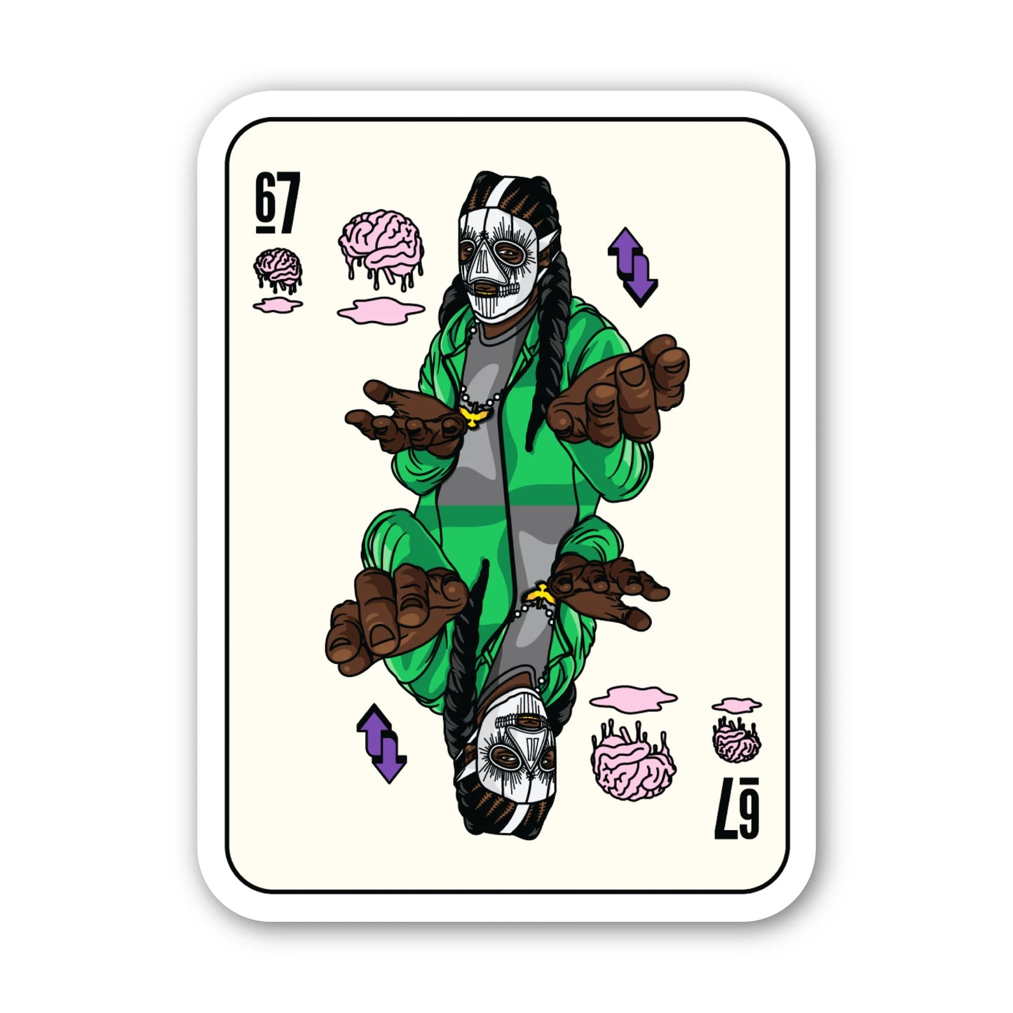 6-7 Skrilla Playing Card Sticker