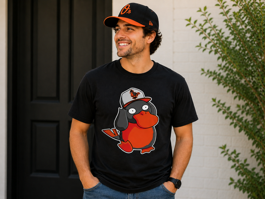 Funny Baltimore Baseball Psyduck Shirt | Retro Gaming Fan Graphic Tee