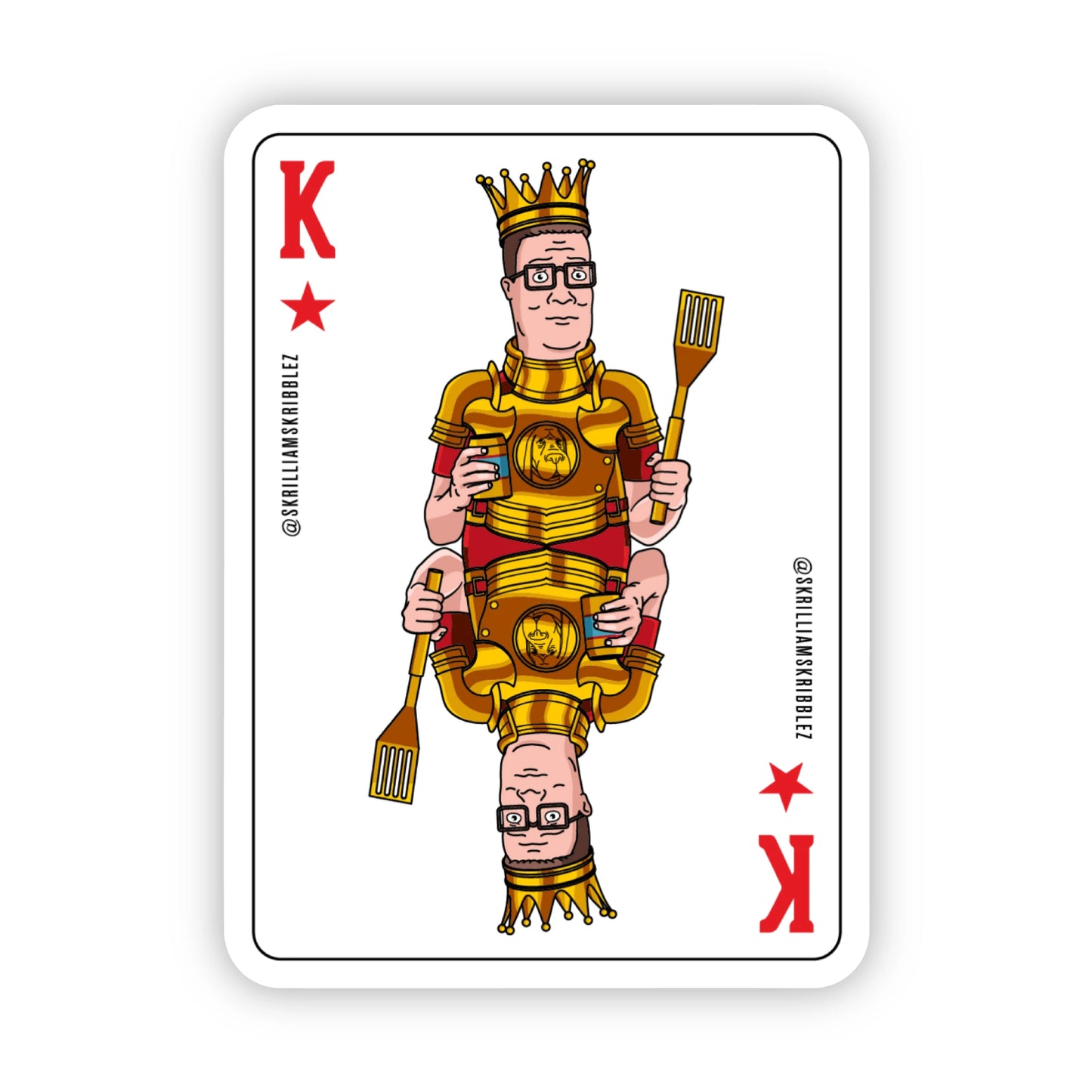 Hank Hill Playing Card Sticker