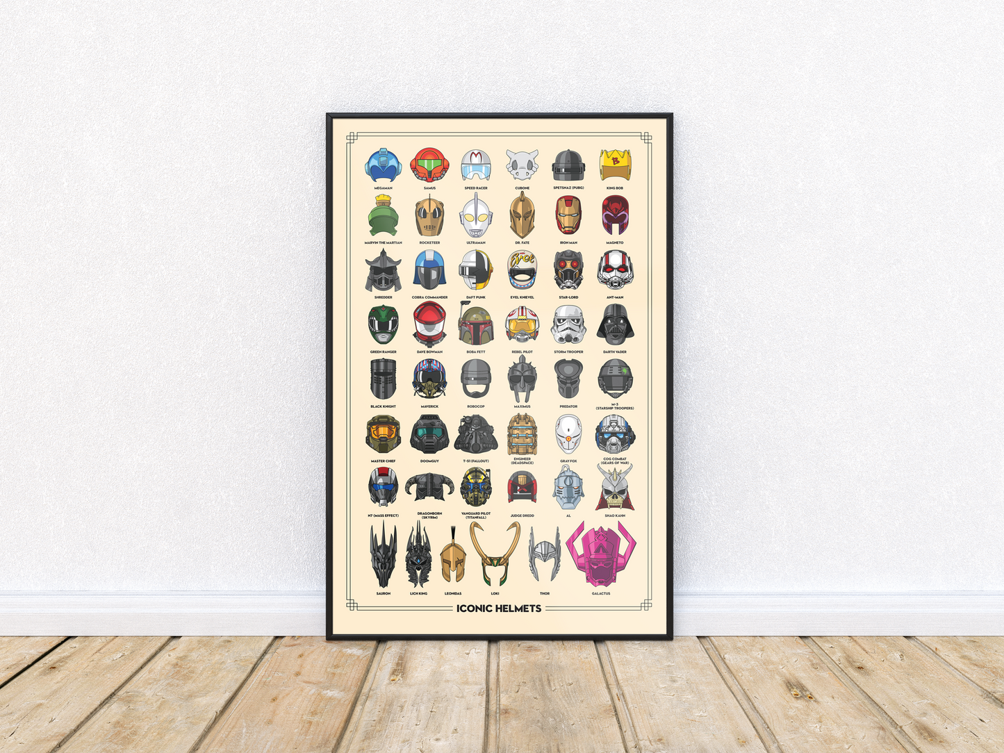 Iconic Helmets of Pop Culture Print (11x17)