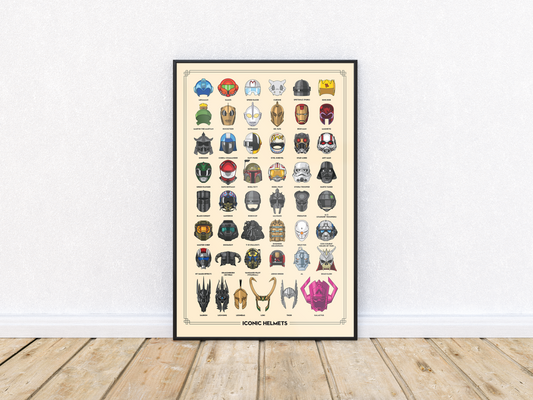 Iconic Helmets of Pop Culture Print (11x17)