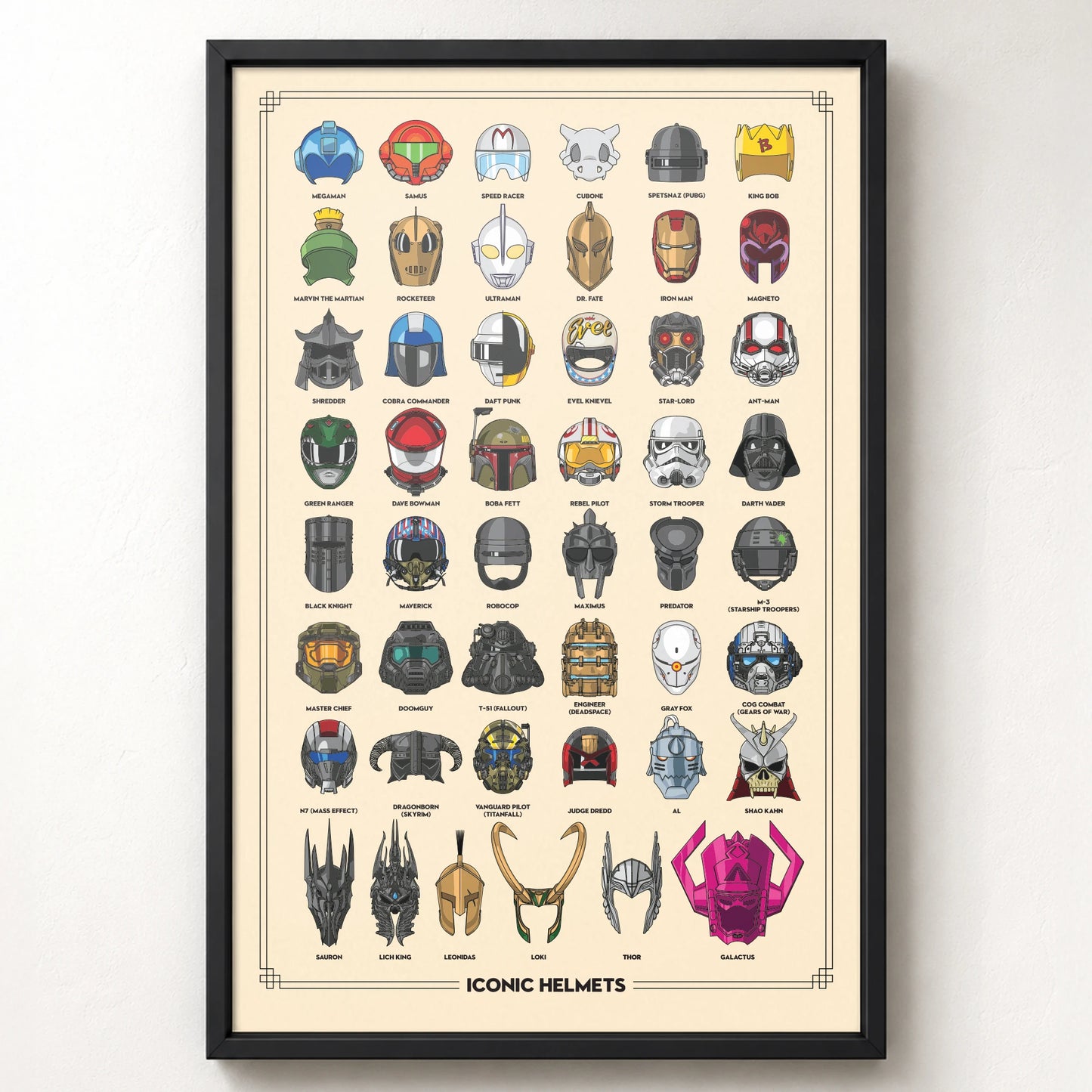 Pop Culture Helmets Poster Print