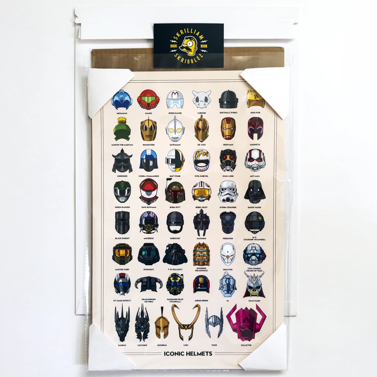 Pop Culture Helmets Poster Print
