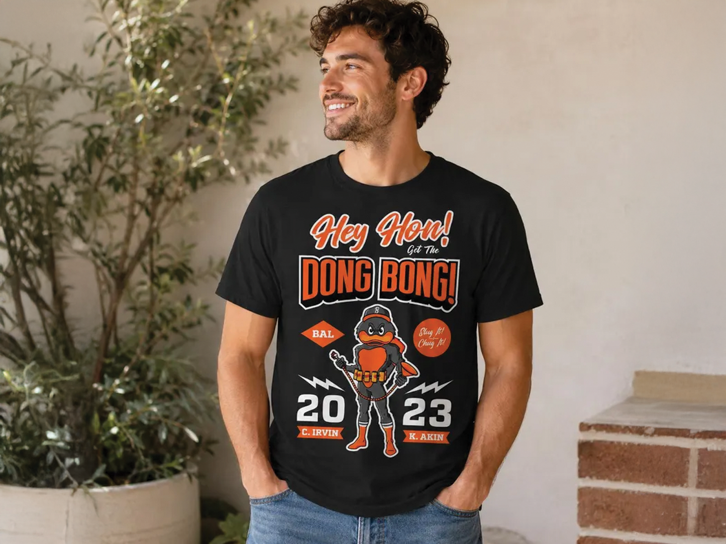 Hey Hon! Get the Dong Bong Shirt | Funny Baltimore Baseball Fan Graphic Tee