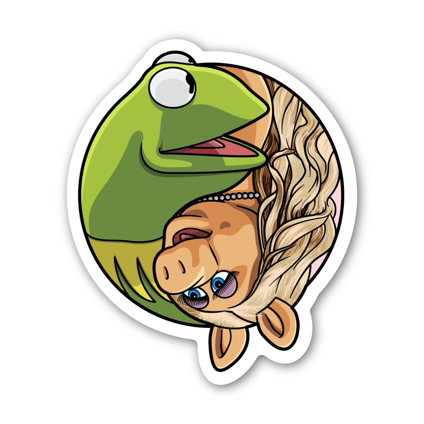 Kermit & Miss Piggy Yin Yang Sticker