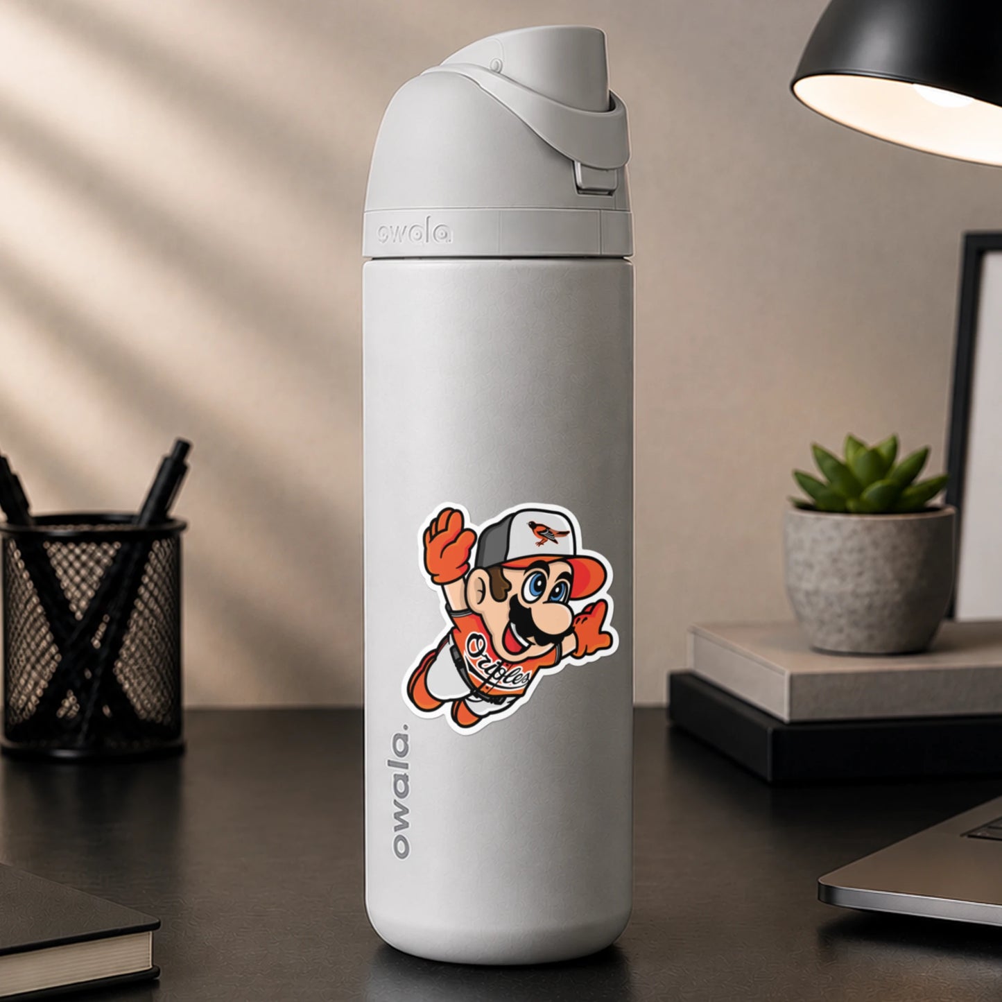 Flying Mario Orioles Baseball Sticker