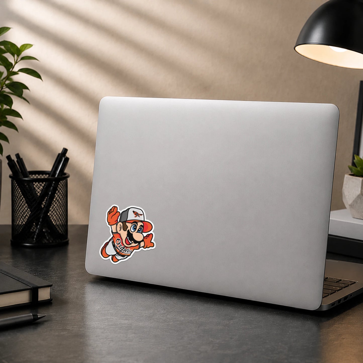 Flying Mario Orioles Baseball Sticker