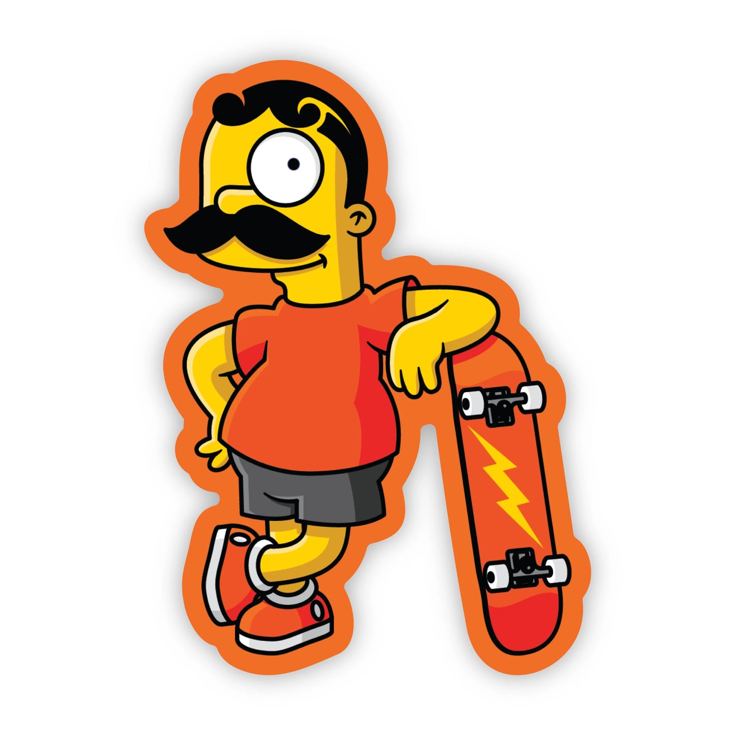 Natty Boh Bart Skateboard Sticker (Orange)