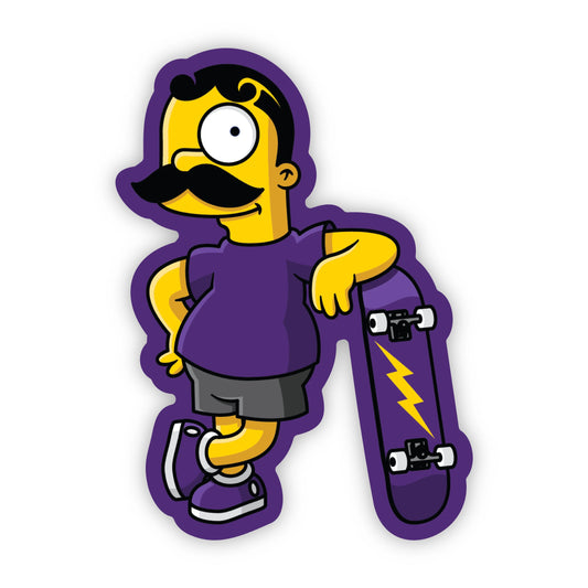 Natty Boh Bart Skateboard Sticker (Purple)
