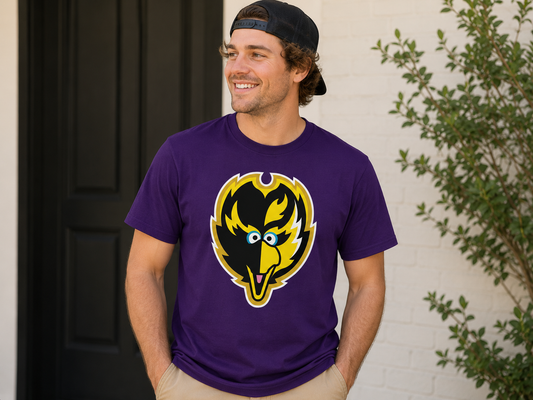 Funny Purple Rising Big Bird Shirt | Baltimore Football Fan Graphic Tee