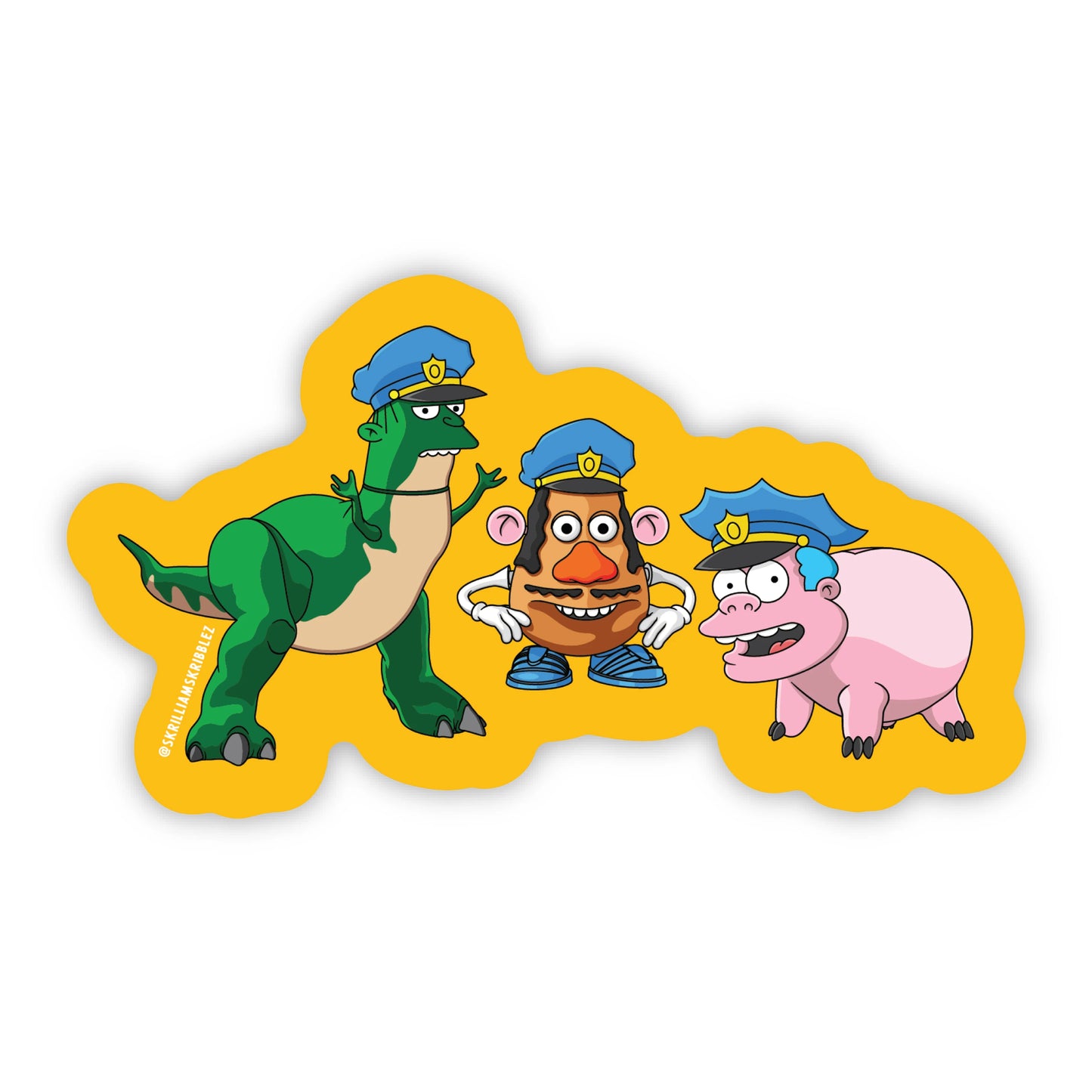 Simpsons Toy Story Police Sticker